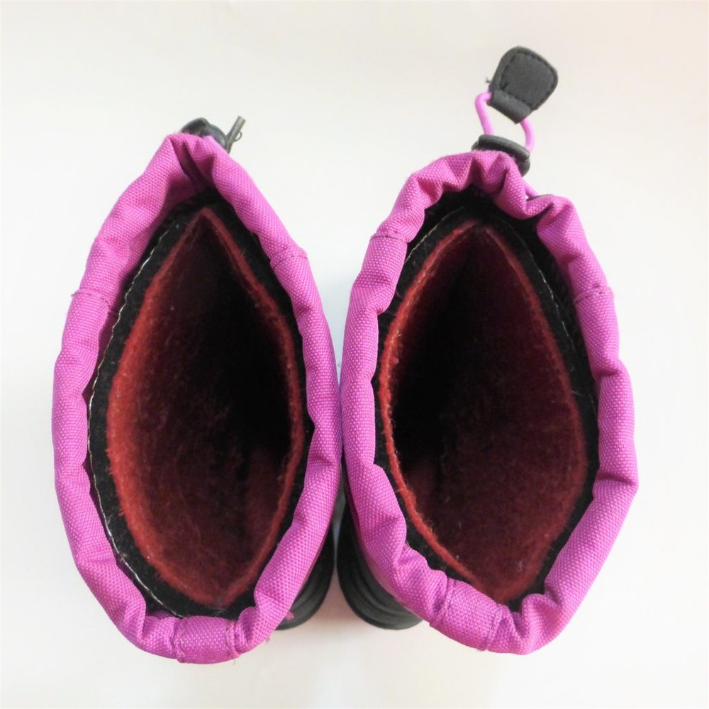 Girls 1 Kamik Fuschia Pink Black Pull On Winter Snow Boots - Picture 5 of 6